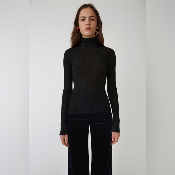Acne Studios Sweaters - ACNE STUDIO Fitted Turtleneck Brick Ribbed Wool Sweater - Large